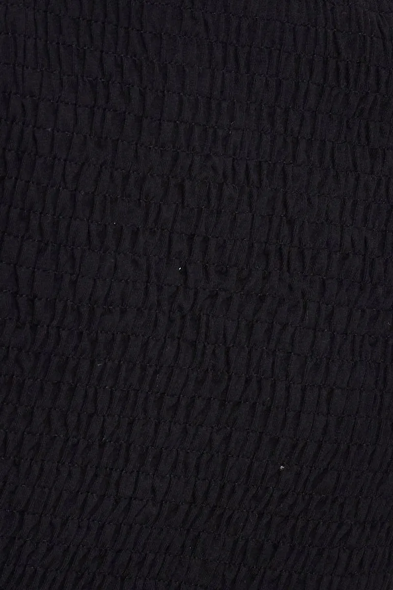 Black Bardot Top Ruche