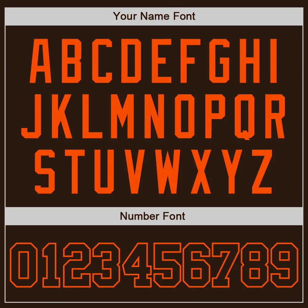 Custom Brown Brown-Orange Authentic Baseball Jersey