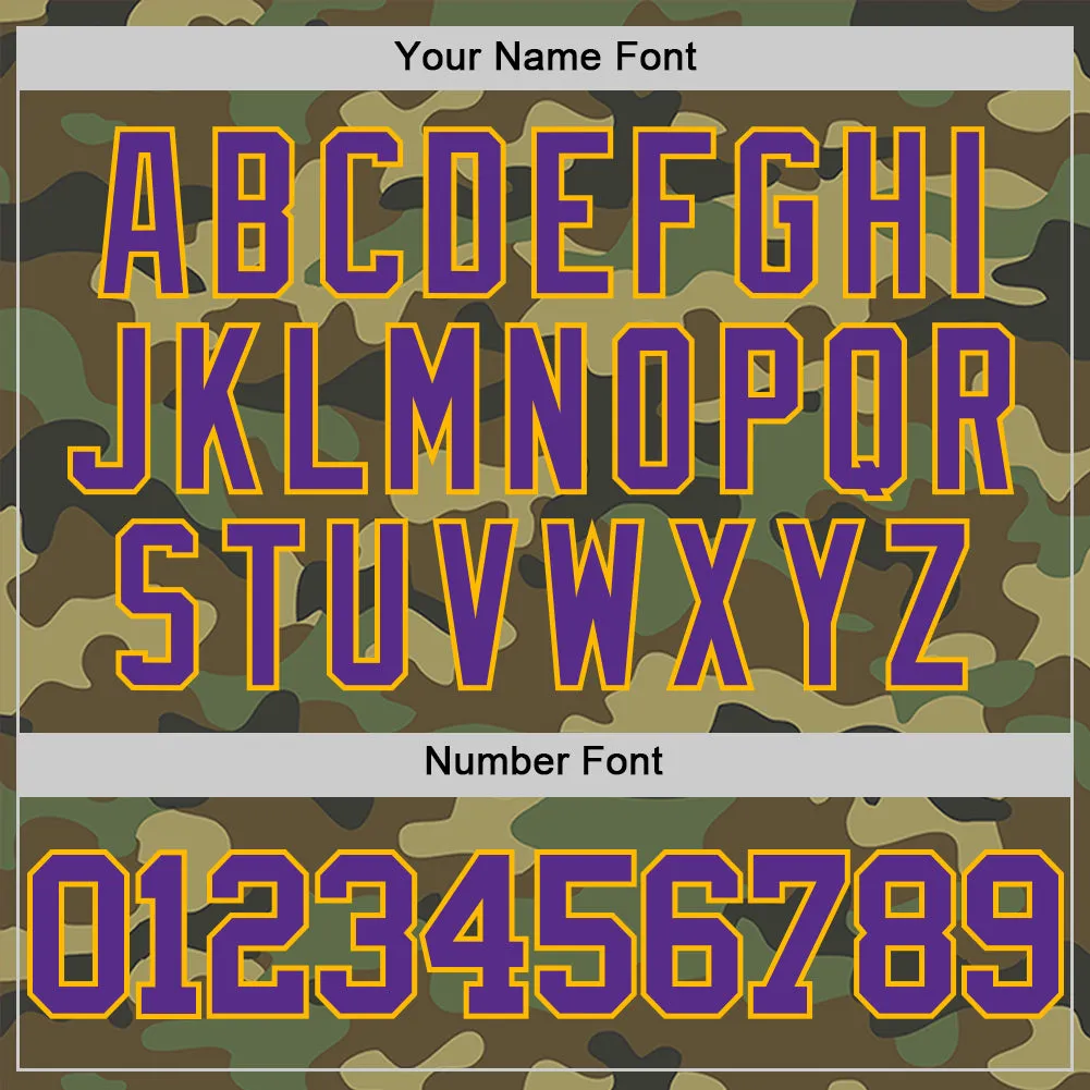 Custom Camo Purple-Gold Authentic Salute To Service Basketball Jersey