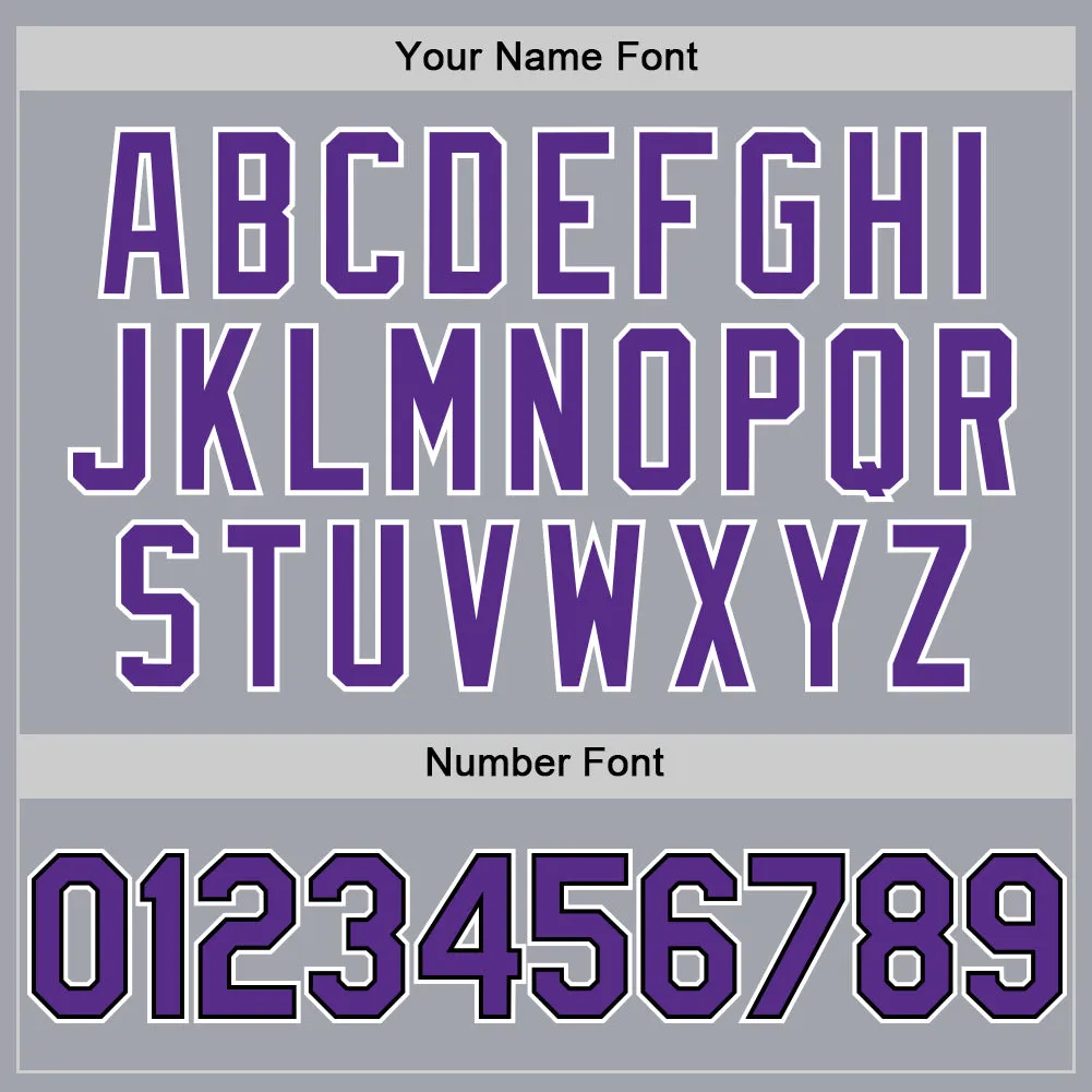 Custom Gray Purple-Black Authentic Sleeveless Baseball Jersey