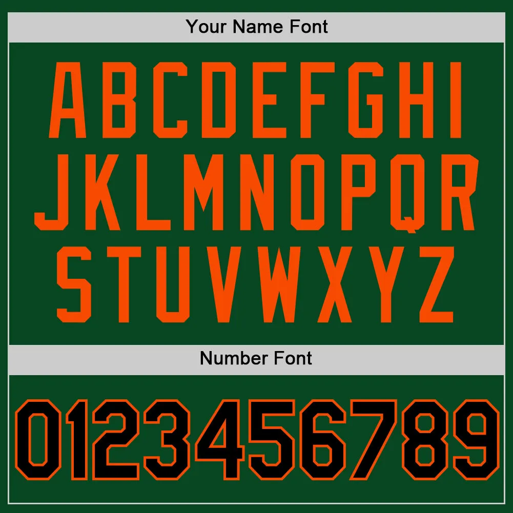Custom Green Black-Orange Authentic Throwback Basketball Jersey