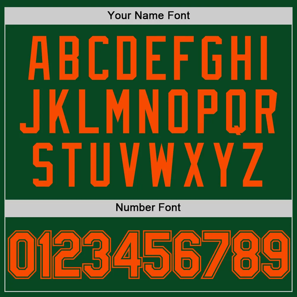Custom Green Orange Authentic Throwback Basketball Jersey