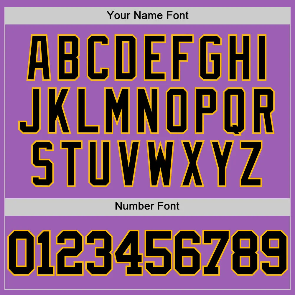 Custom Medium Purple Black-Gold Authentic Basketball Jersey