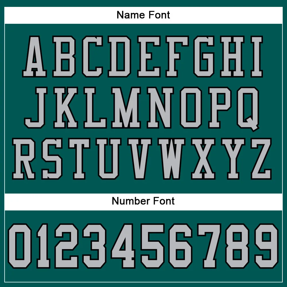 Custom Midnight Green Gray-Black Mesh Authentic Football Jersey