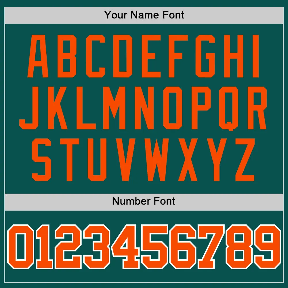 Custom Midnight Green Orange-White Authentic Basketball Jersey