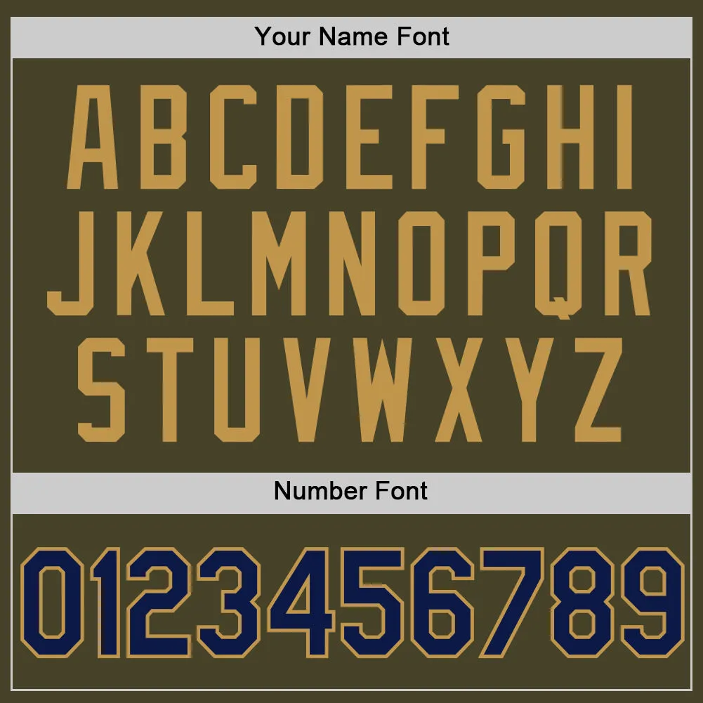 Custom Olive Navy-Old Gold Authentic Throwback Salute To Service Basketball Jersey
