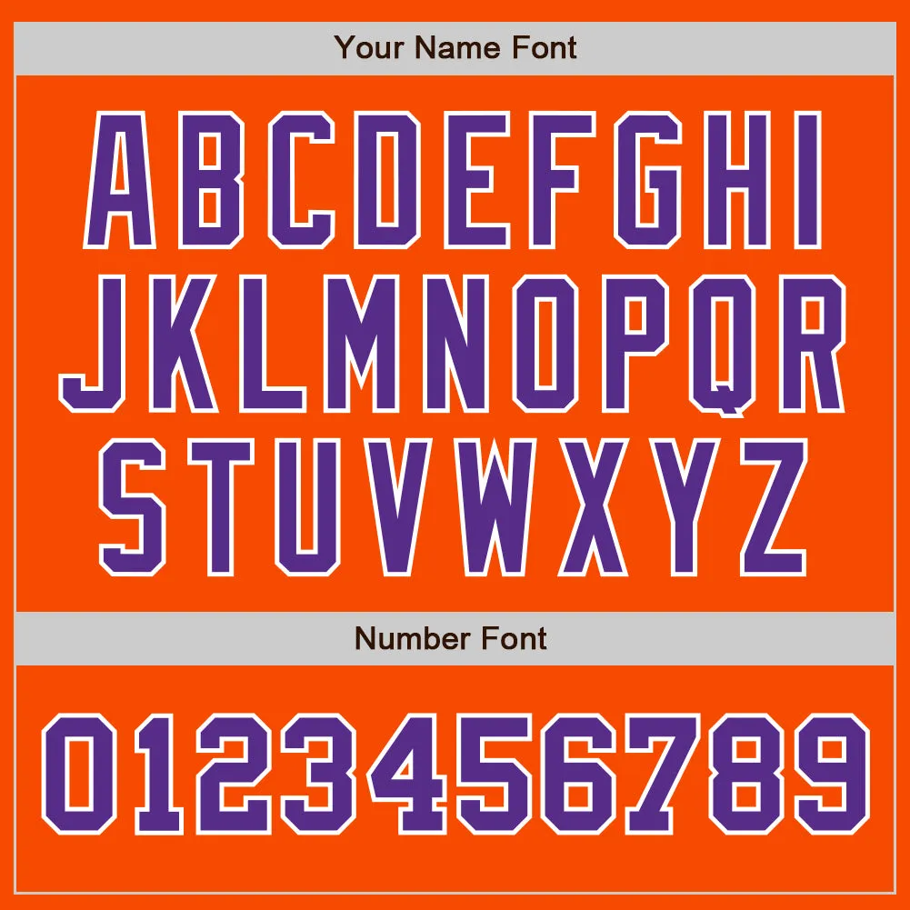Custom Orange Purple-White Authentic Two Tone Baseball Jersey