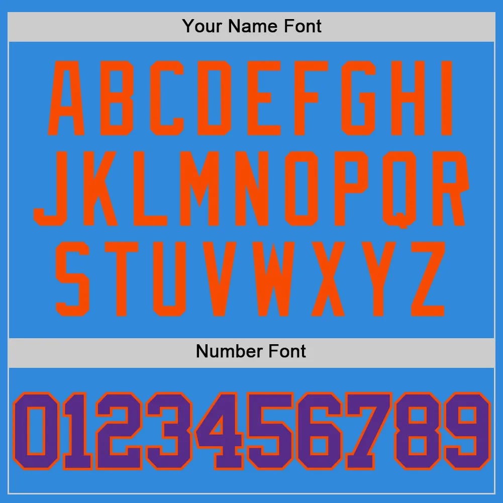 Custom Powder Blue Purple-Orange Authentic Basketball Jersey