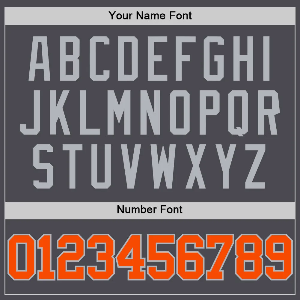 Custom Steel Gray Orange-Gray Authentic Basketball Jersey