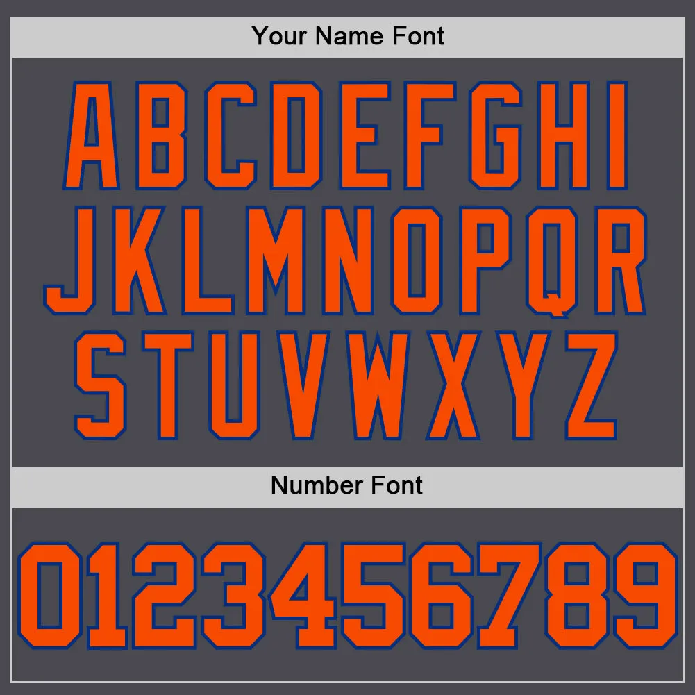 Custom Steel Gray Orange-Royal Authentic Basketball Jersey