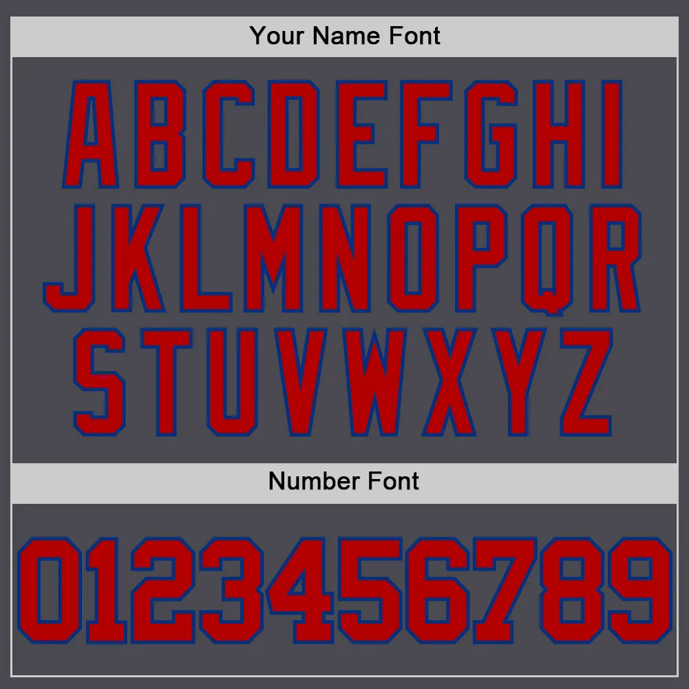 Custom Steel Gray Red-Royal Authentic Basketball Jersey