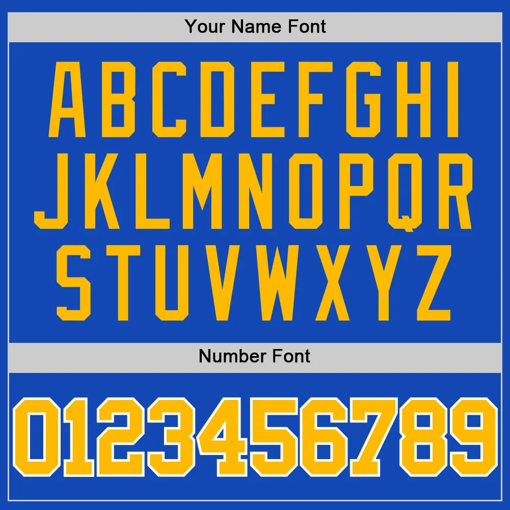 Custom Thunder Blue Gold-White Authentic Basketball Jersey