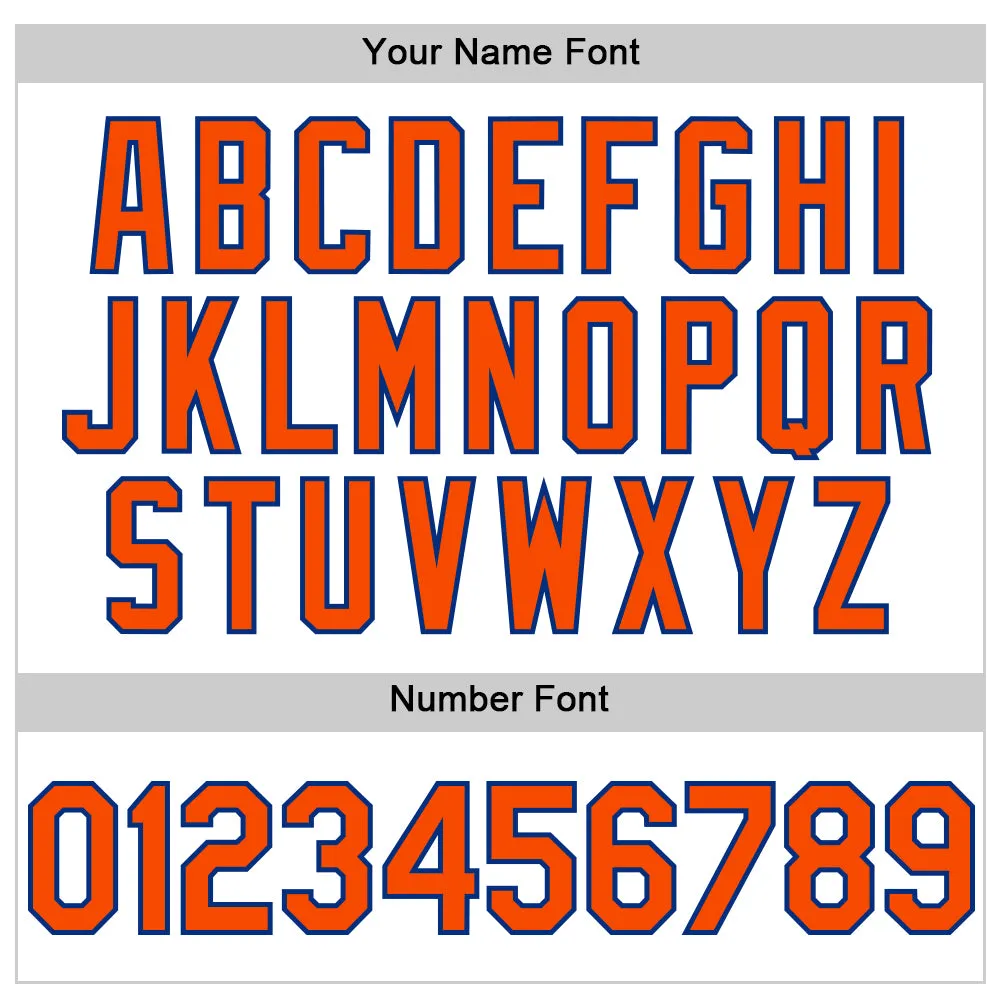 Custom White Orange Pinstripe Royal Authentic Sleeveless Baseball Jersey