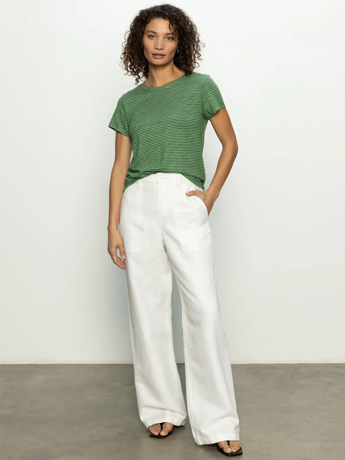 The Perfect Tee Palm / Chalk Stripe
