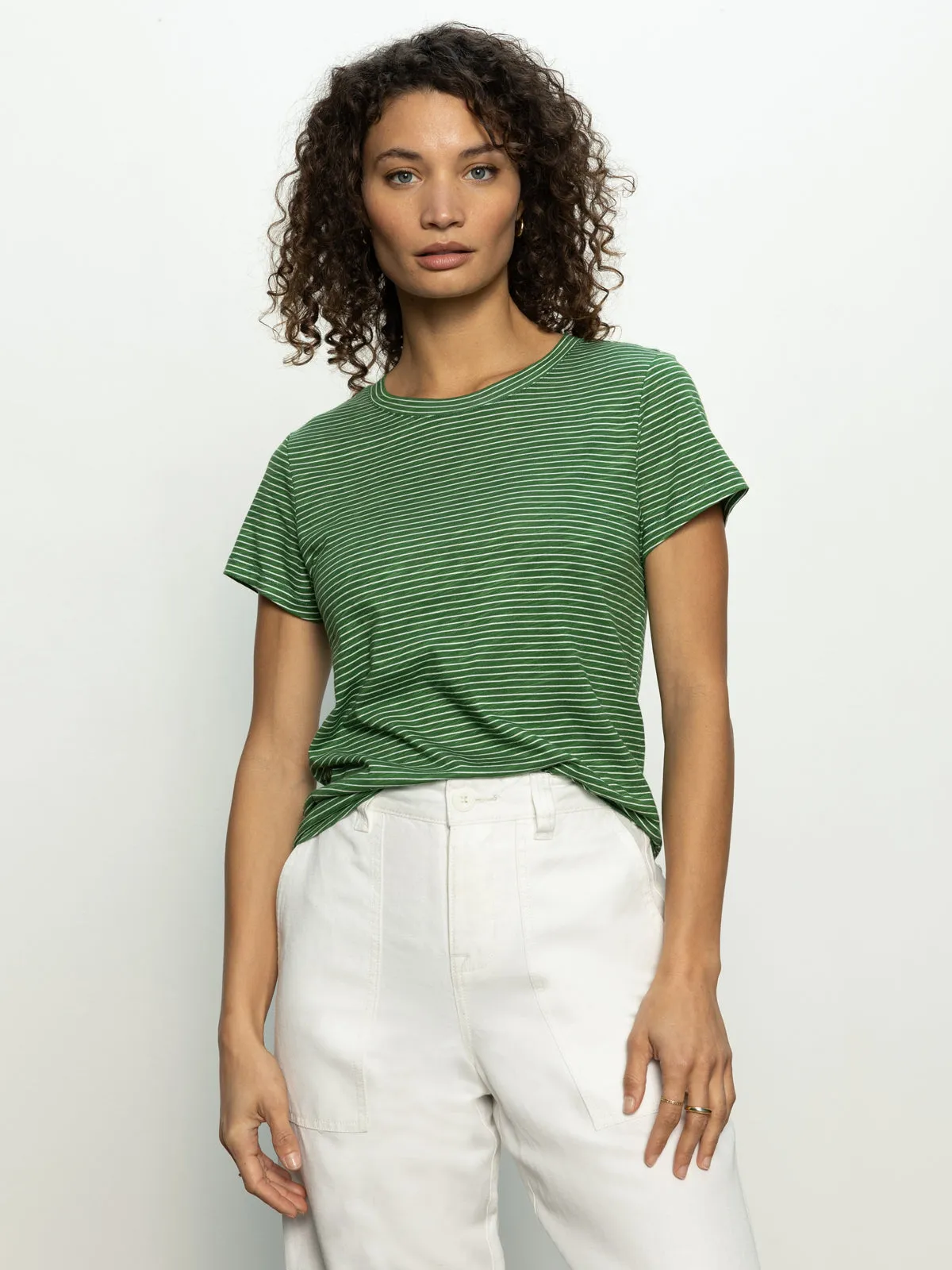The Perfect Tee Palm / Chalk Stripe