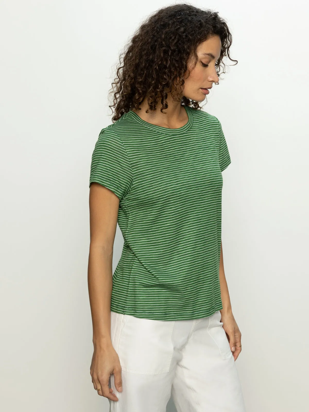 The Perfect Tee Palm / Chalk Stripe